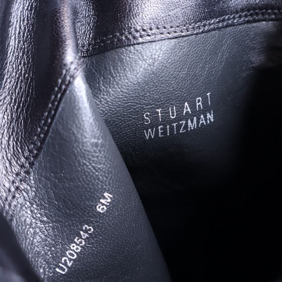 STUART WEITZMAN 5050 Bold Boot Black Calf Leather Over The Knee Boots Women's 6M - Picture 12 of 12